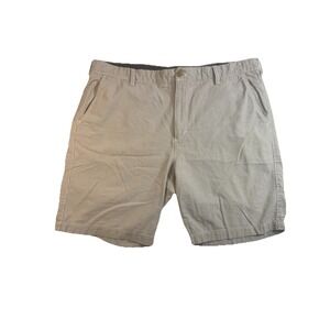 IZOD Men's Size‎ 40 Tan Khaki Gingham Seersucker Flat Front Shorts Casual Summer